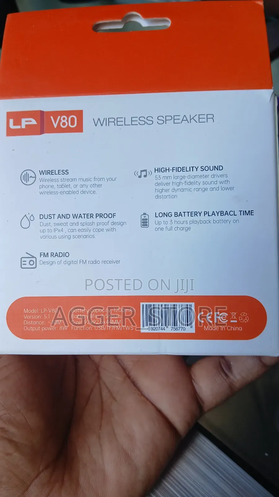 Lp-V80 Wireless Portable Speaker