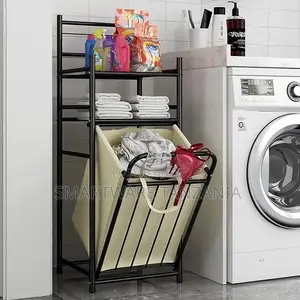 Clothes Rack Double-Layer Storage Rack for Bathroom Laundry