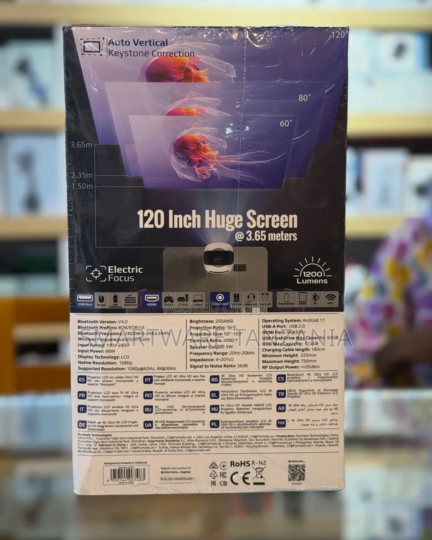 Projector With Wifi and Bluetooth, Android Smart Projector