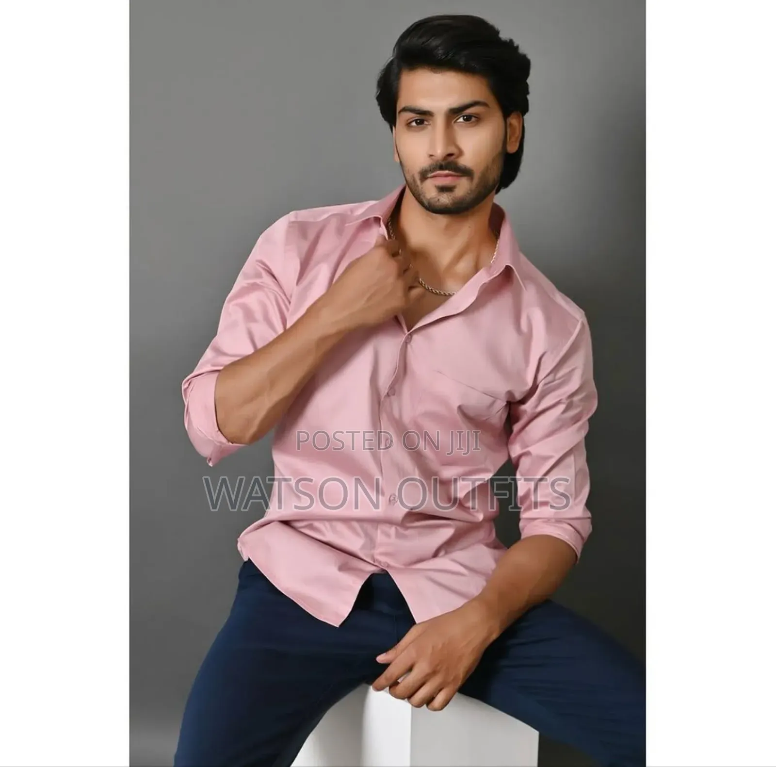 Plain Long Sleeve Men's Good Materials Shirts