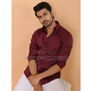 Plain Long Sleeve Men's Good Materials Shirts