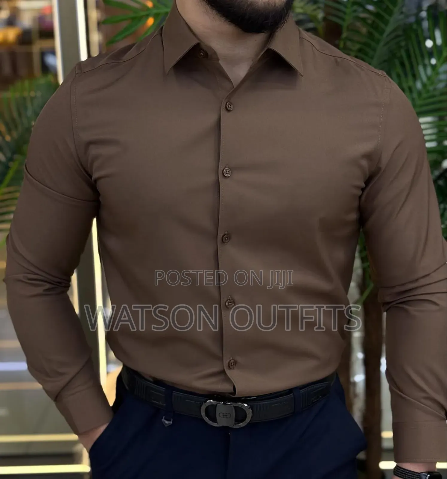 Plain Long Sleeve Men's Good Materials Shirts