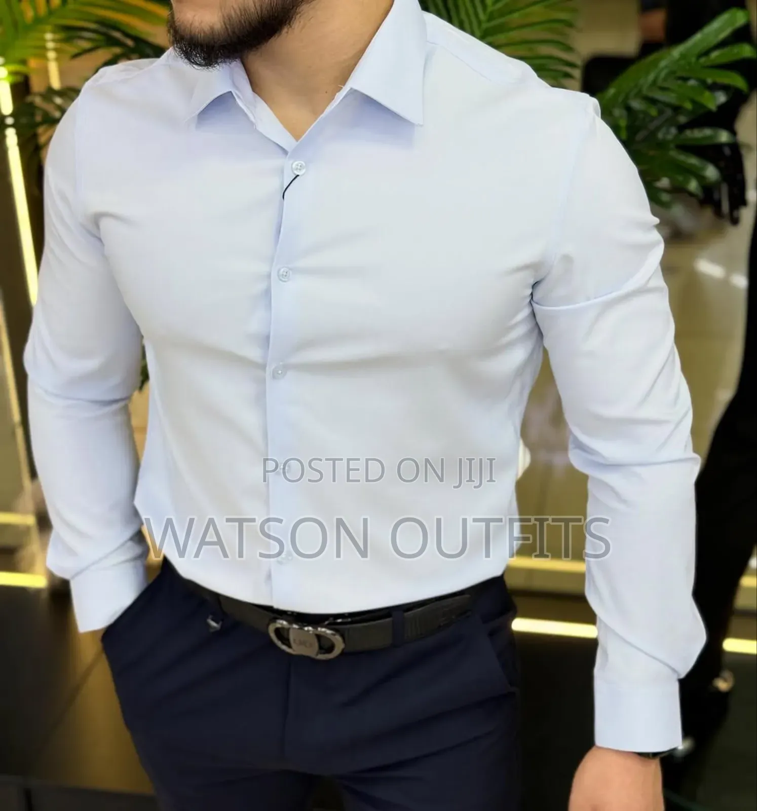 Plain Long Sleeve Men's Good Materials Shirts