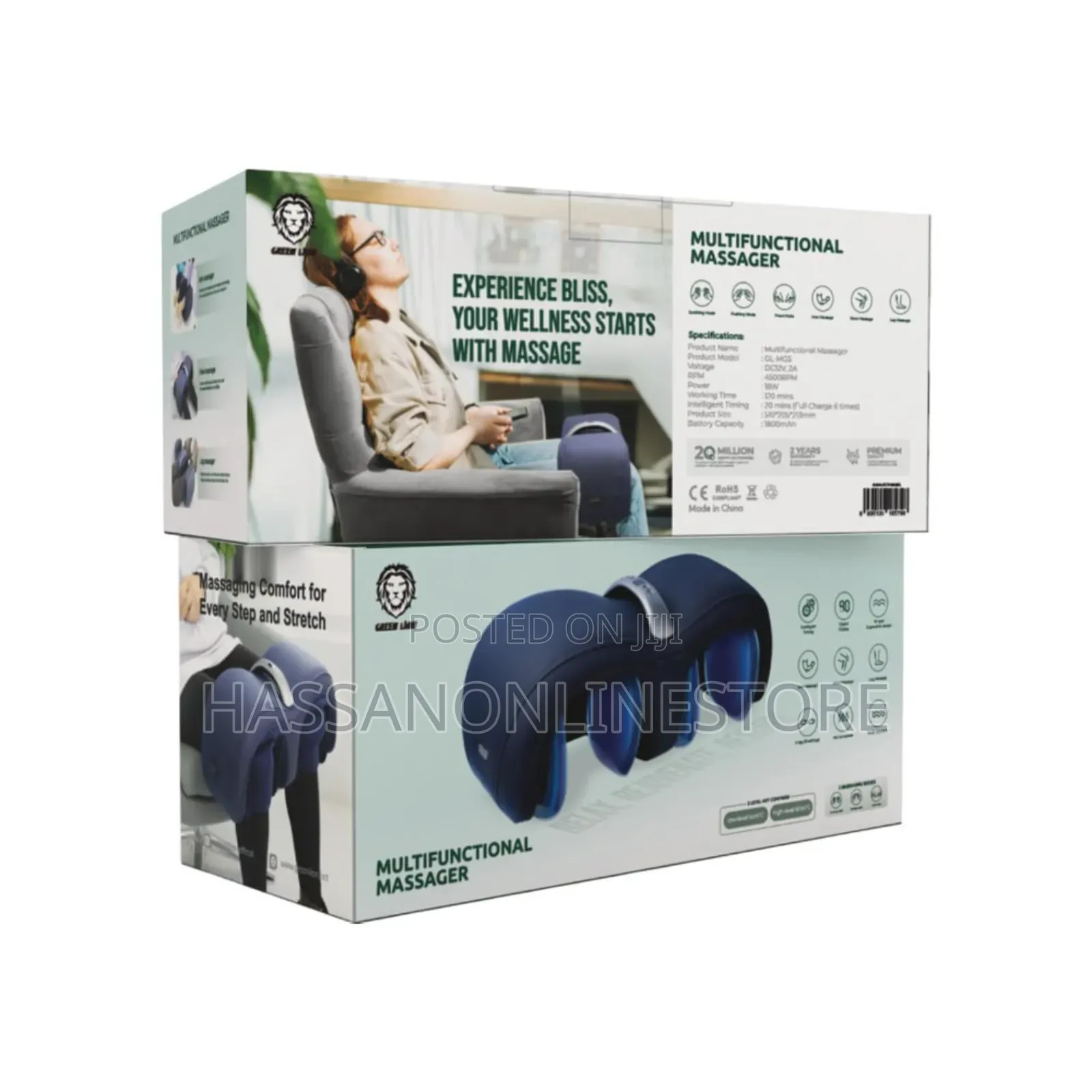 Green Lion Multifunctional Massager With Hot Compress - Blue