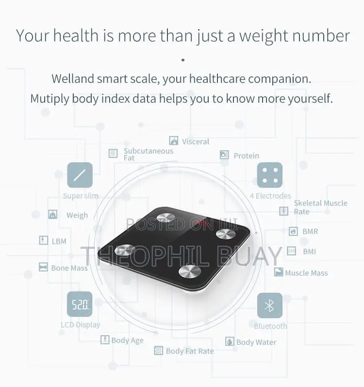 Smart Personal Scale Nzur Na Kioo Kinene 180kgs Max