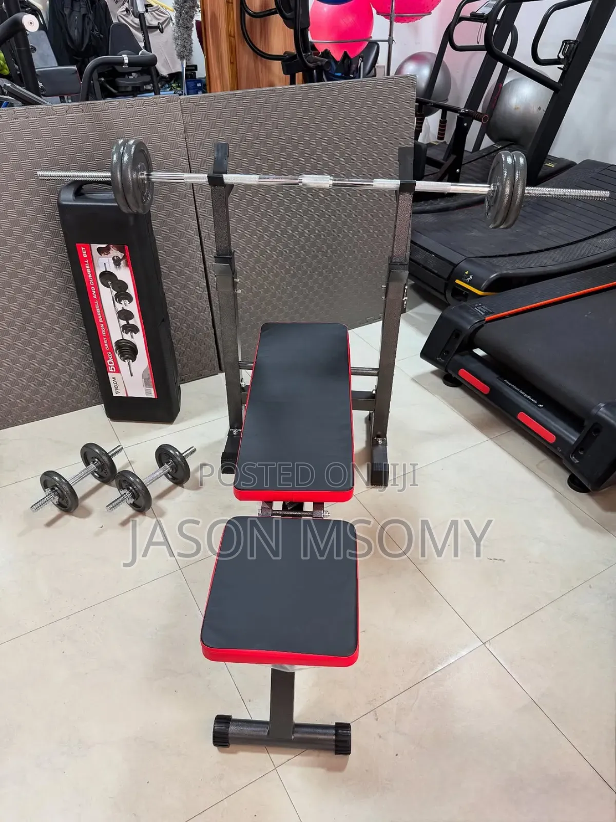 Gym Bench + Adjustable Dumbbell 50kg