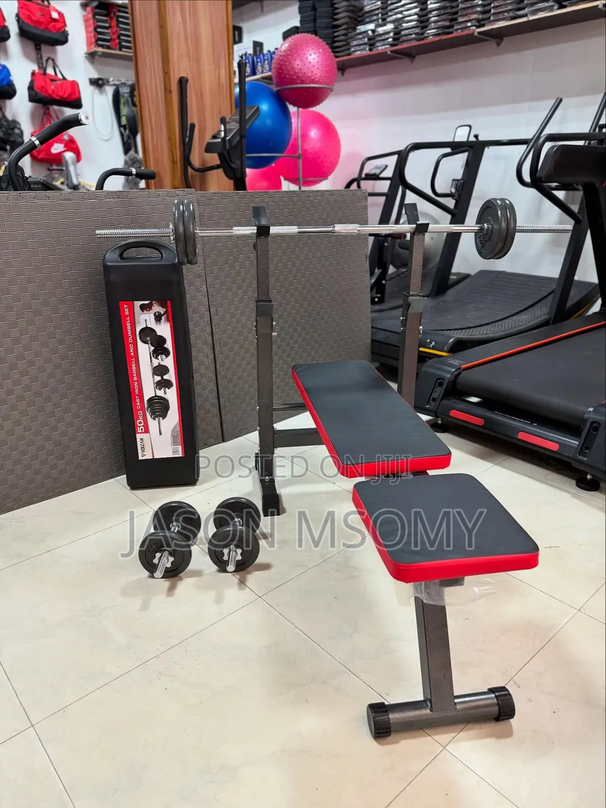 Gym Bench + Adjustable Dumbbell 50kg