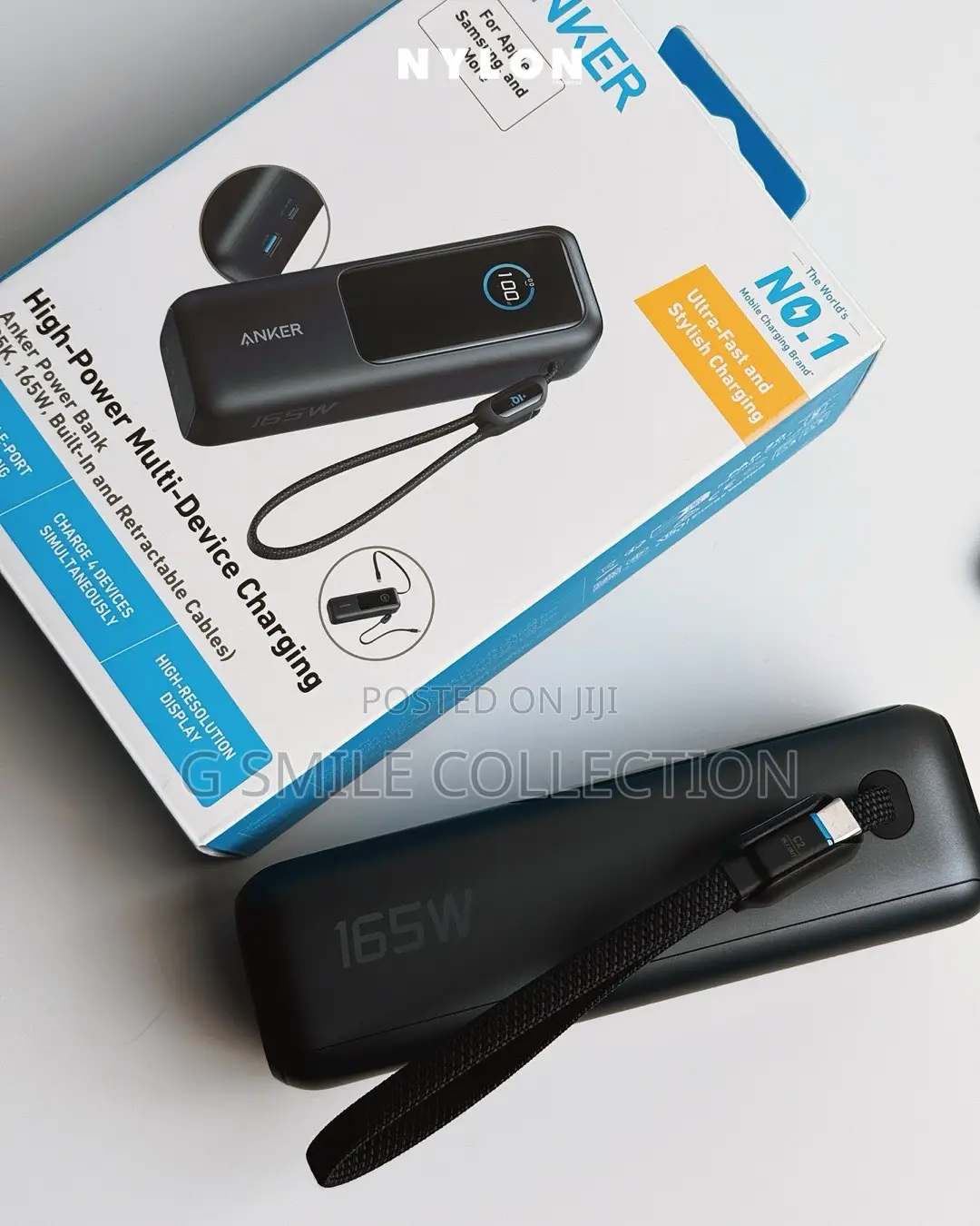 Anker Power Bank (, 165w, Built-in and Retractable Cable