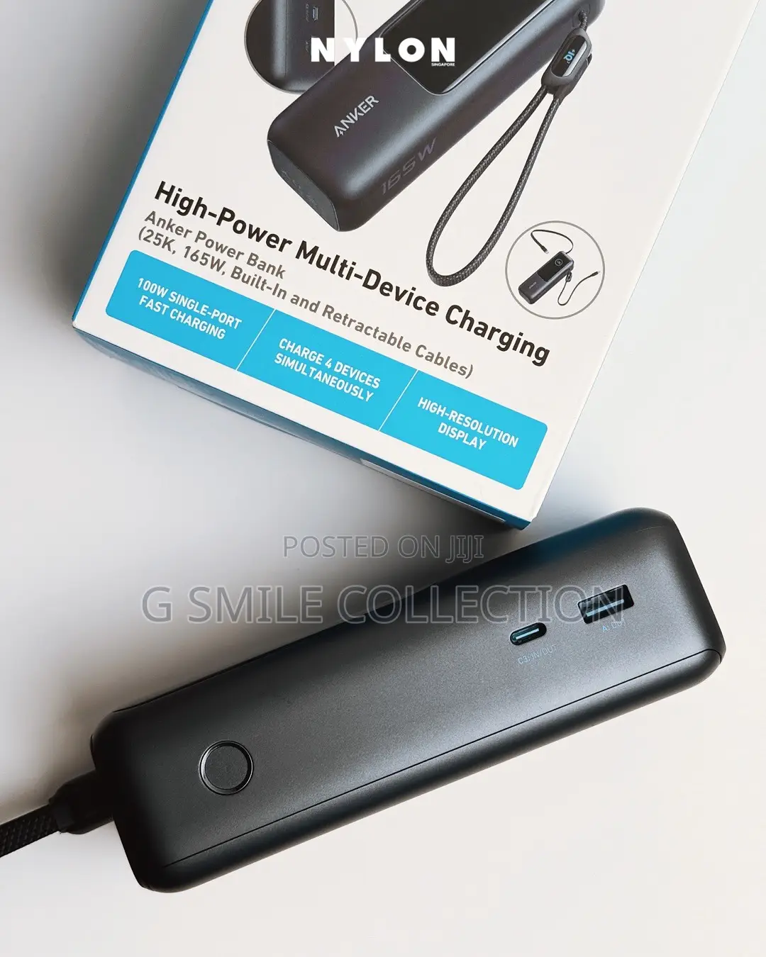 Anker Power Bank (, 165w, Built-in and Retractable Cable