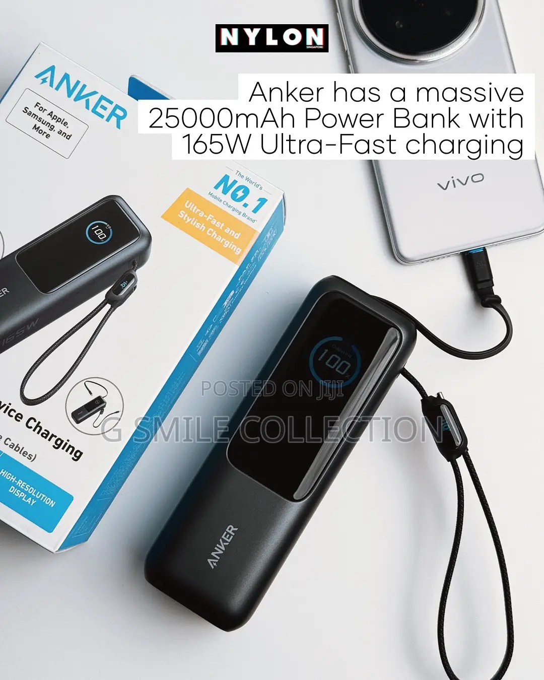 Anker Power Bank (, 165w, Built-in and Retractable Cable