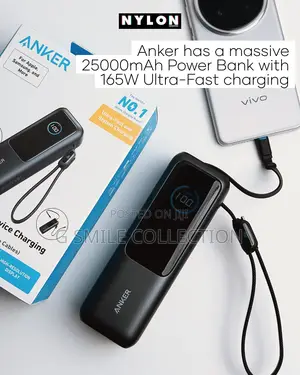 Anker Power Bank (, 165w, Built-in and Retractable Cable
