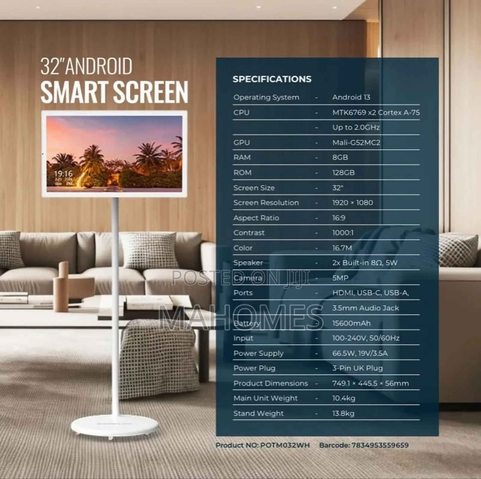 Powerology Smart Screen 32 Inch Android Screen