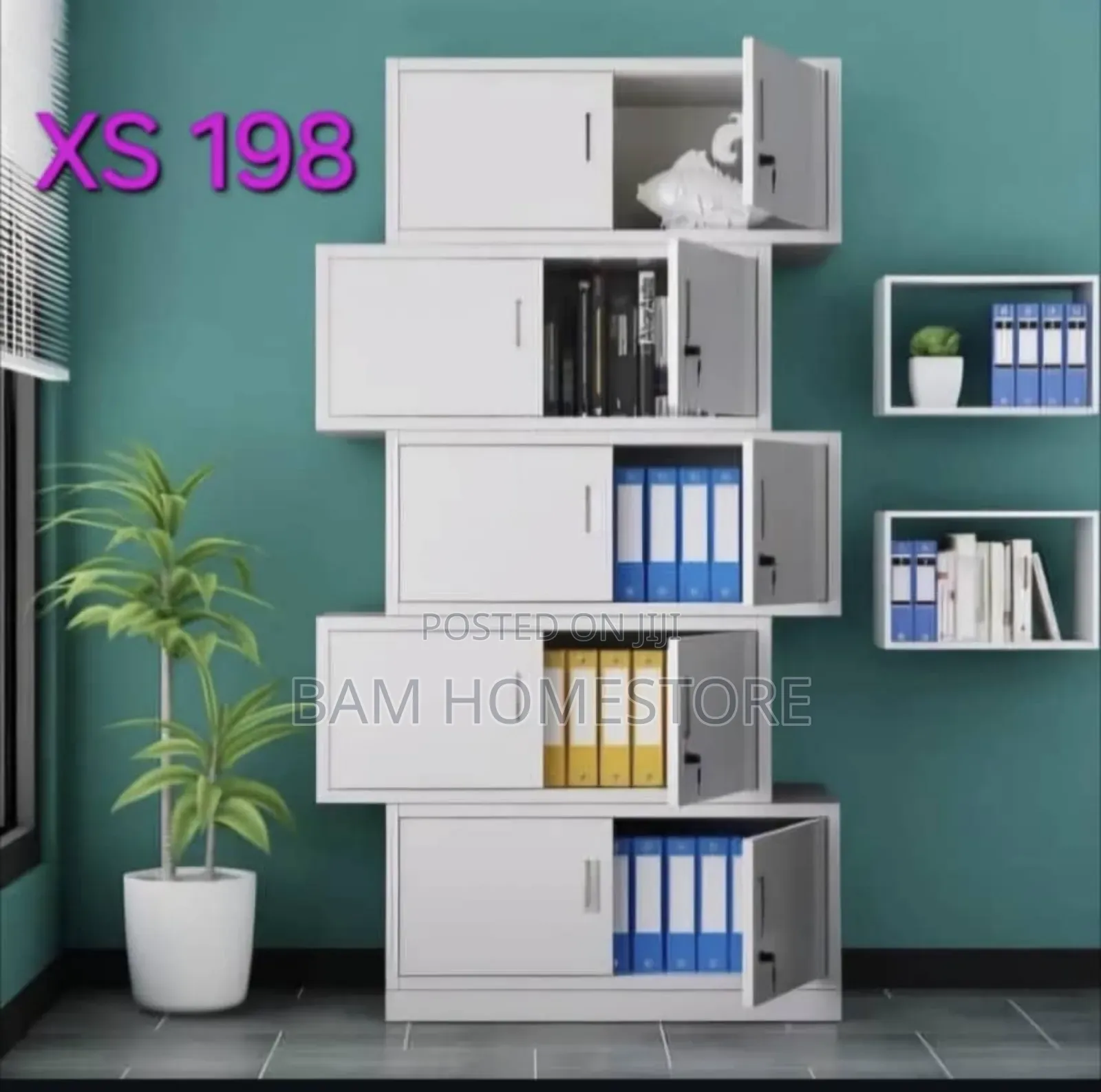 Metal Locker Cabinet With 5 Lockable Doors