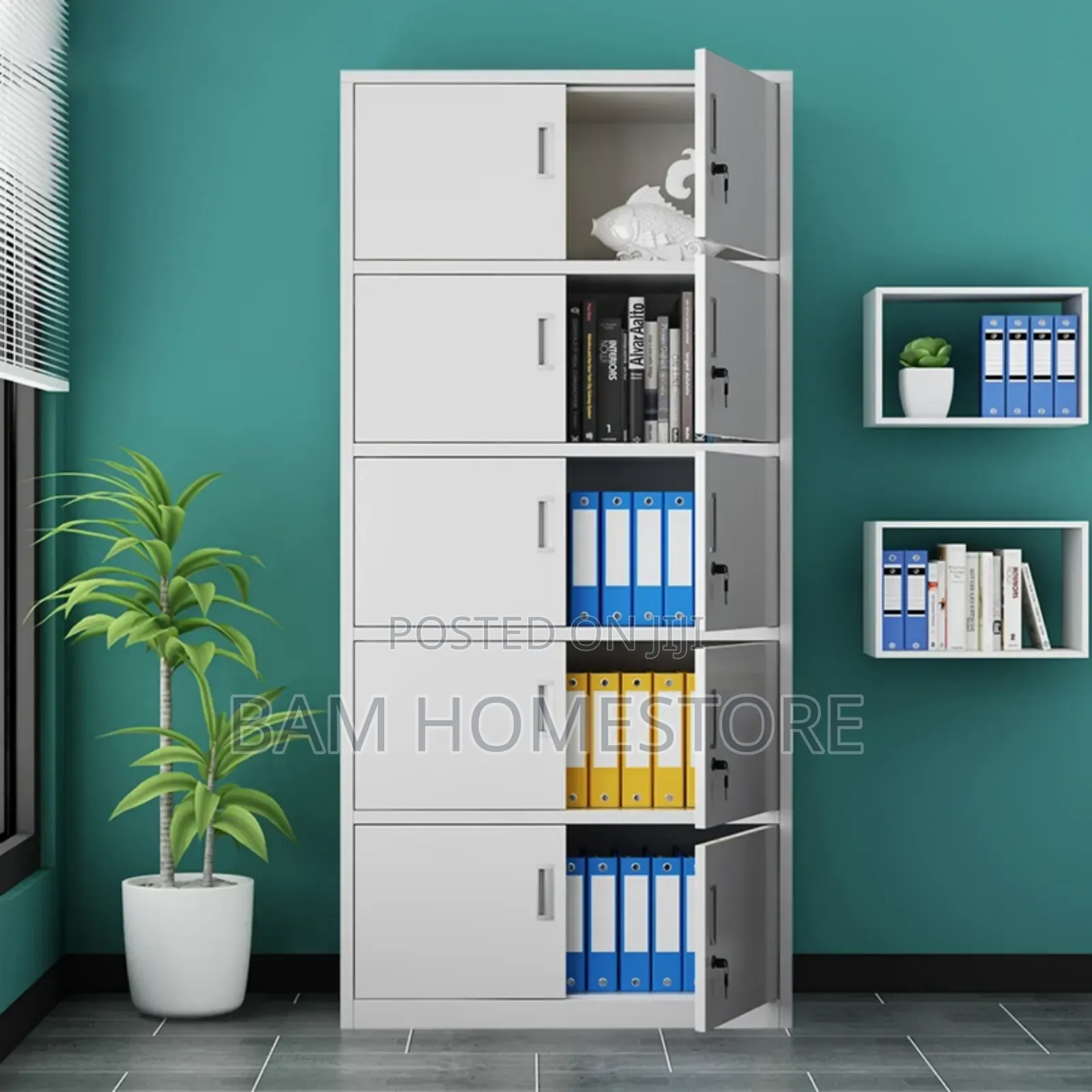 Metal Locker Cabinet With 5 Lockable Doors