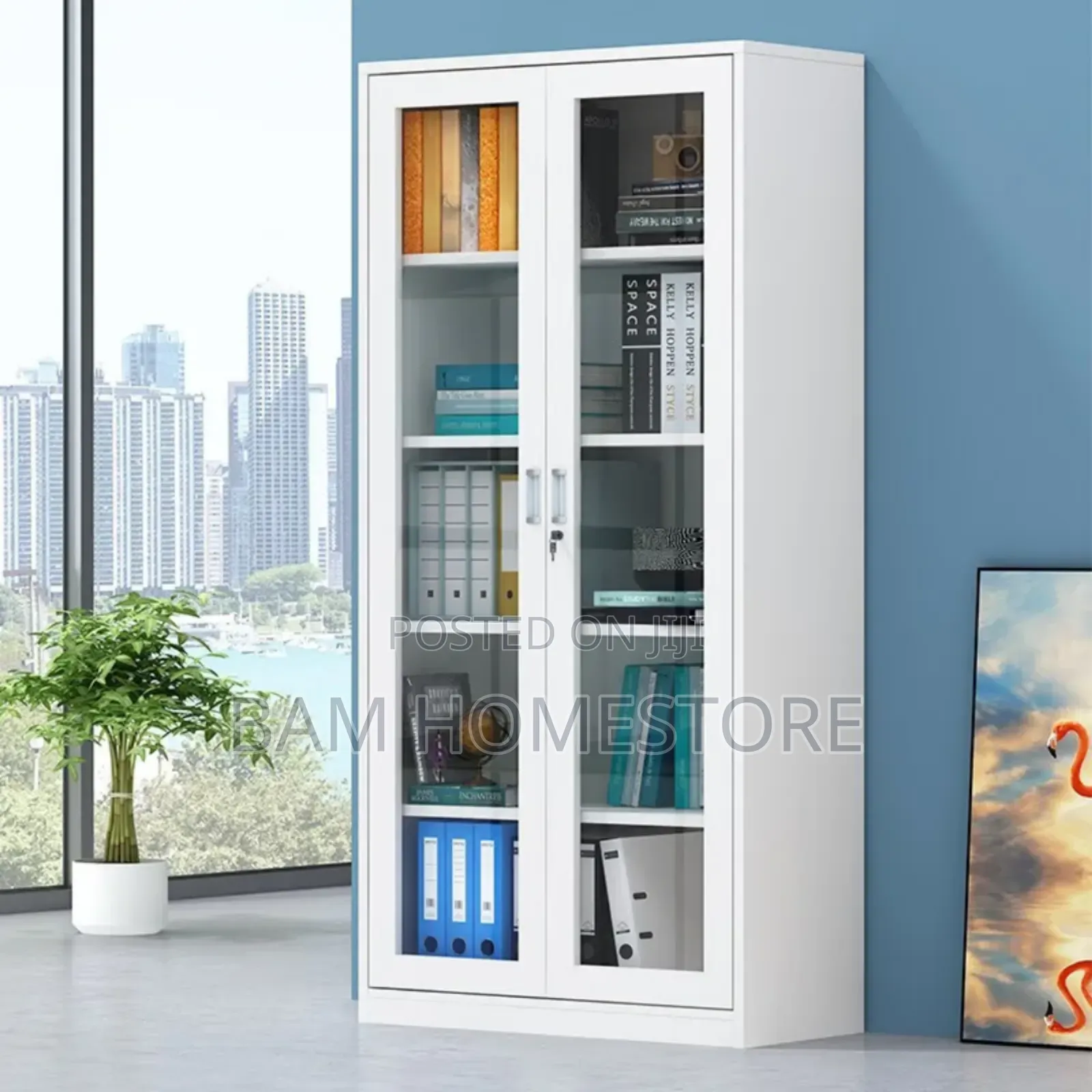 Office Metal Cabinet With Glass Door