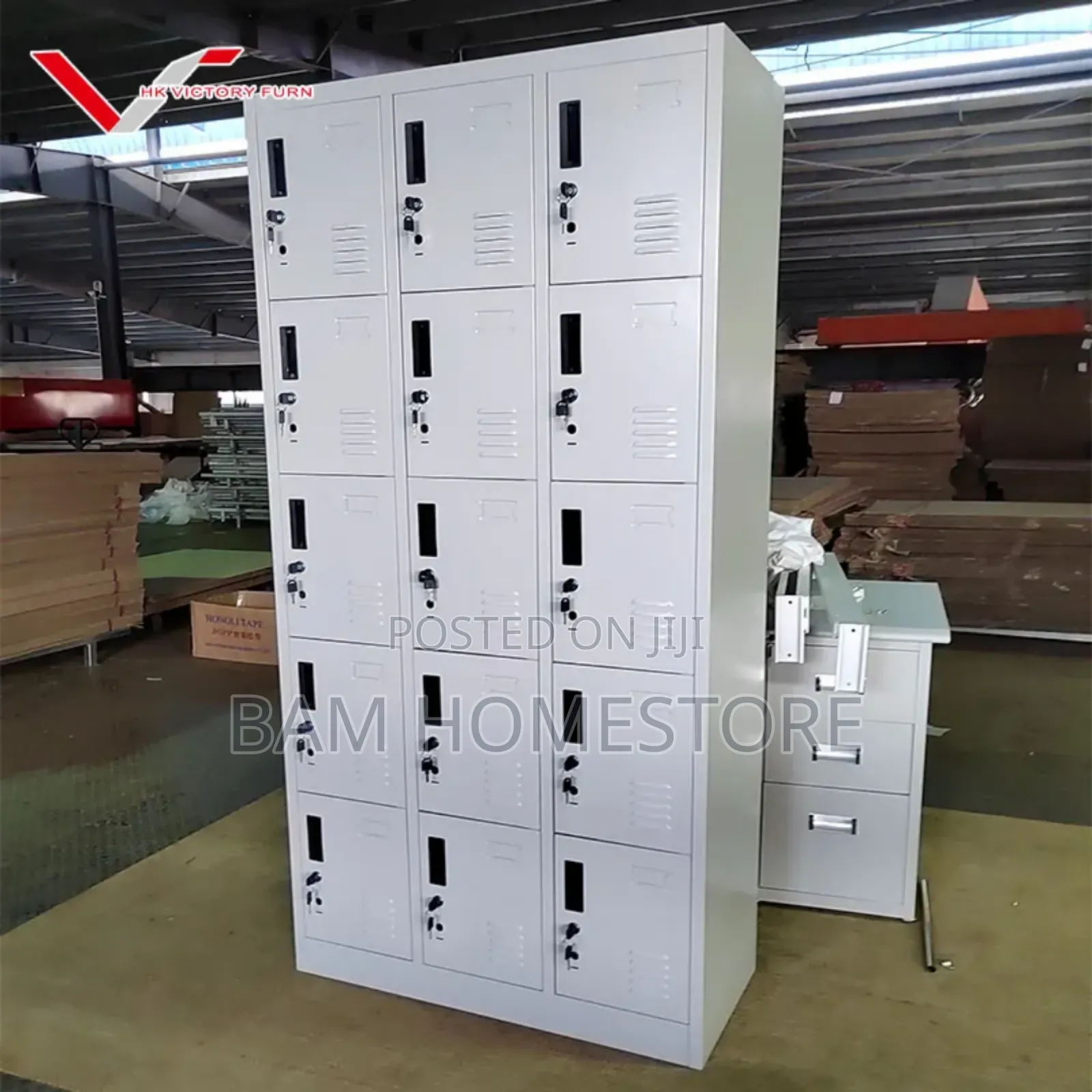 Mult-Door Cabinet With Metal Steel Looker