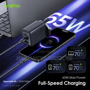 Oraimo Hypergan 65 65w Gan Wall Charger Kit With 100w Cc