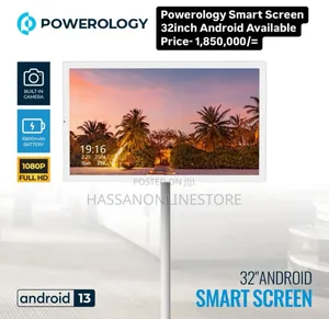 Powerology FHD Android 32” Tablet With Stand - White