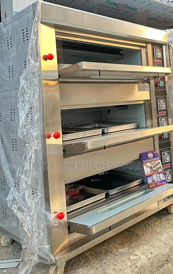 Commercial Gas Oven 3 Decks 6 Trays