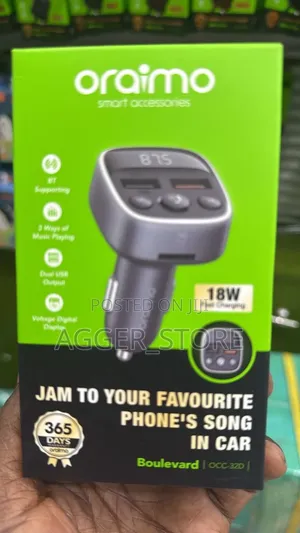 Oraimo Boulevard Car Charger and Bluetooth Music(Dual)