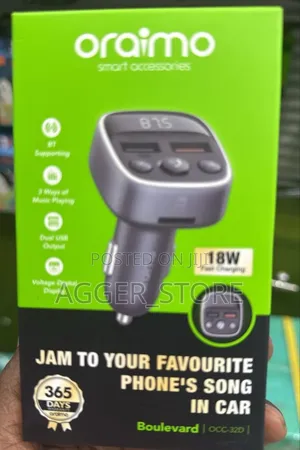 Oraimo Boulevard Car Charger and Bluetooth Music(Dual)