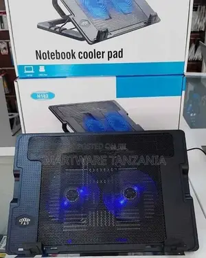 Dual Fan Laptop Cooling Pad, Blue Led Light, Dual Usb Ports