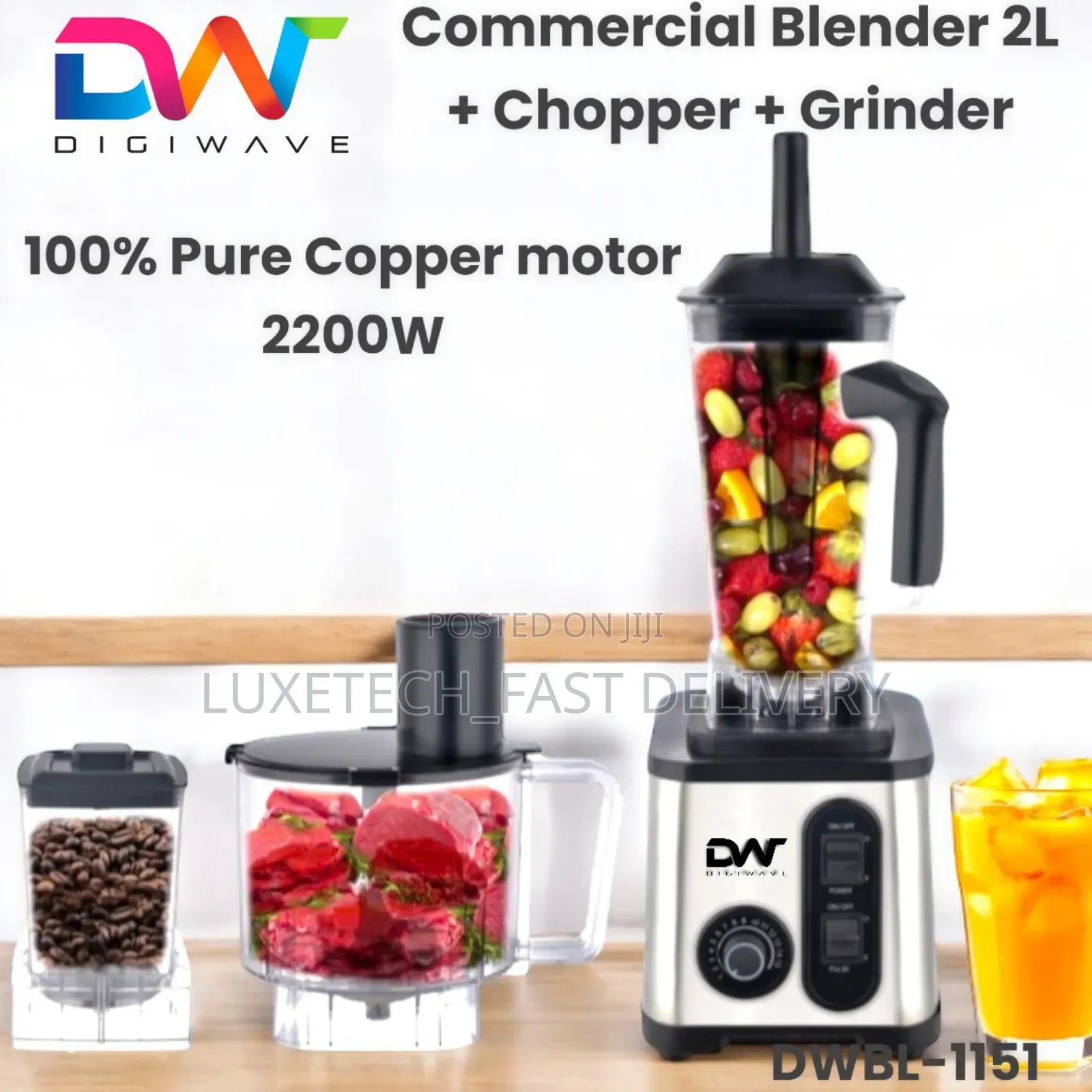 Digiwave 3 in 1 Commercial Blender 2l