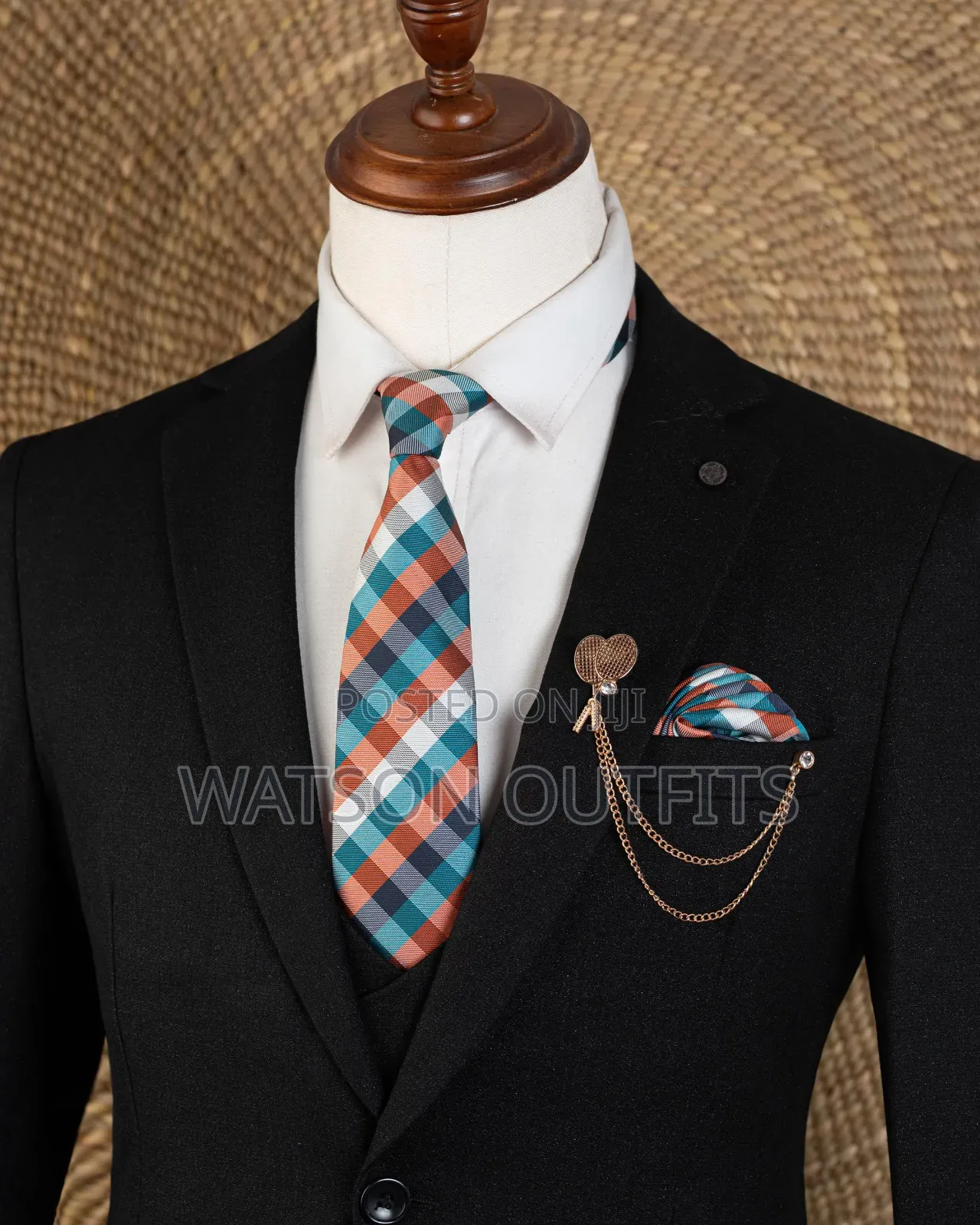 Men's Black Heavy Cotton Materials Suits