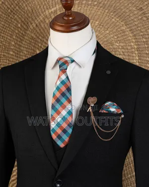 Men's Black Heavy Cotton Materials Suits
