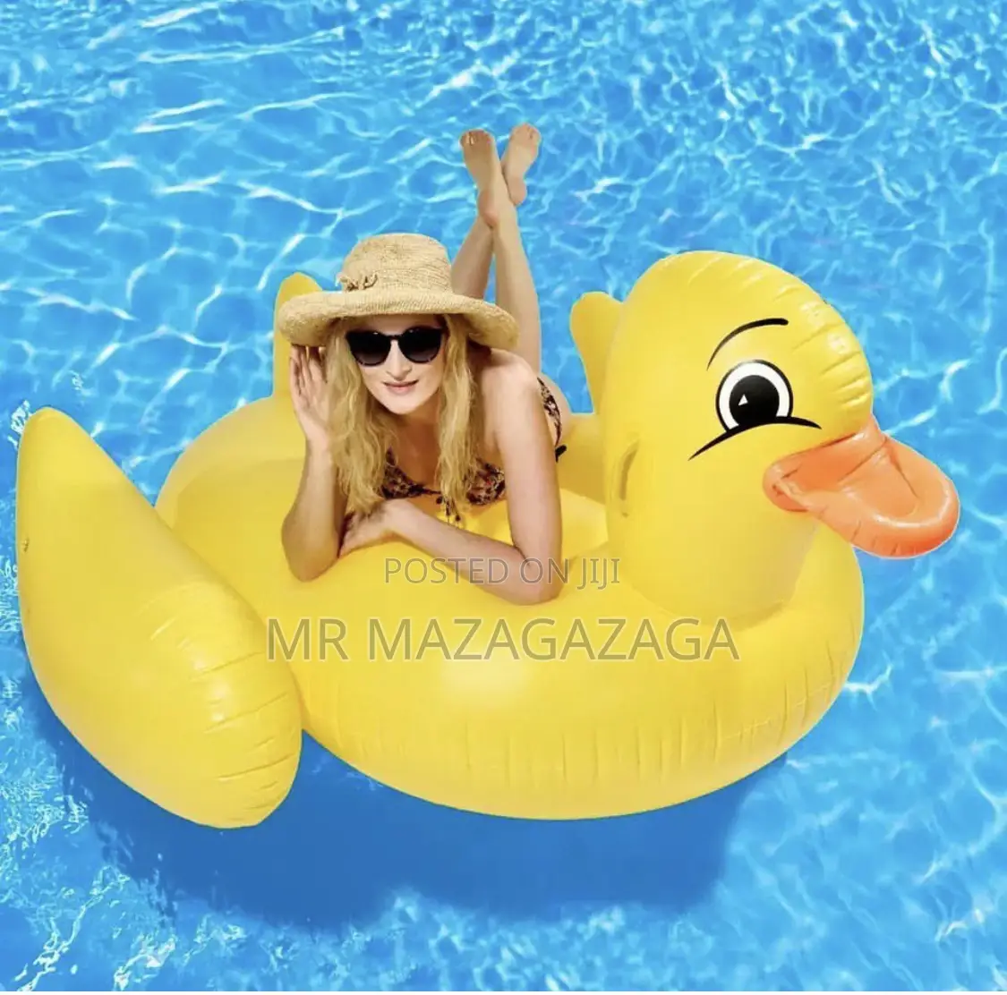 Inflatable Yellow Swan