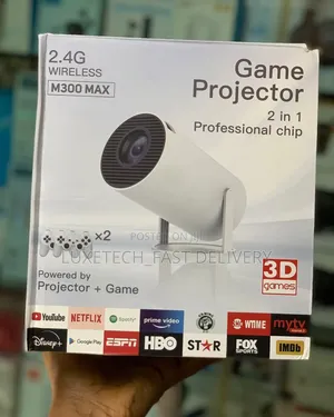 2 in 1 Portable Smart Projector and a Retro Game Console With 2 Pads