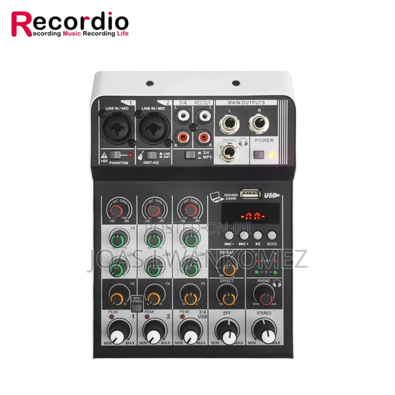 Audio Mixer With Sound Card(4 Channel)