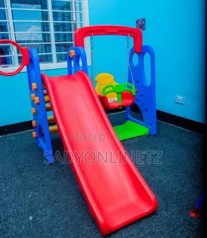 3 in 1 Kids Swing With Slide and Basketball Ring
