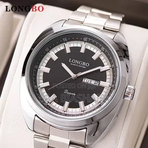 Longbo Quartz Stainless Steel Silver and Black Watch