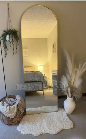 Stand Mirror With Gold Stand
