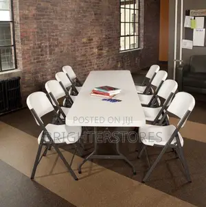 White Table Folding 180cm , Chair Folding