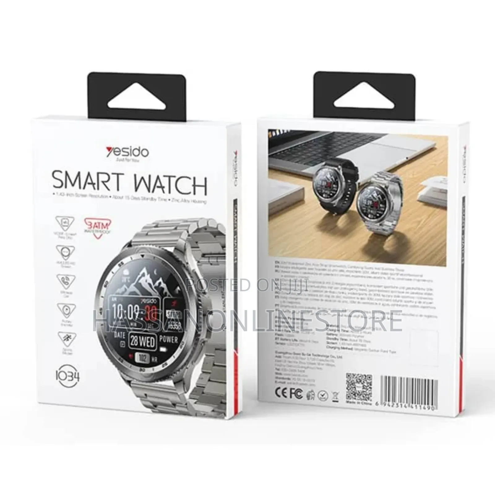 Yesido Io34 Amoled Display Metal Smart Watch