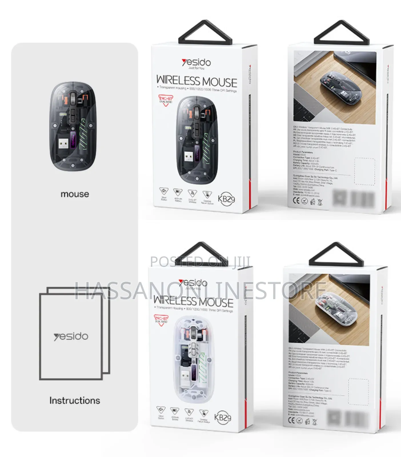 Yesido Kb29 Dual-Mode Mouse 2.4g+Bt Wireless Mouse