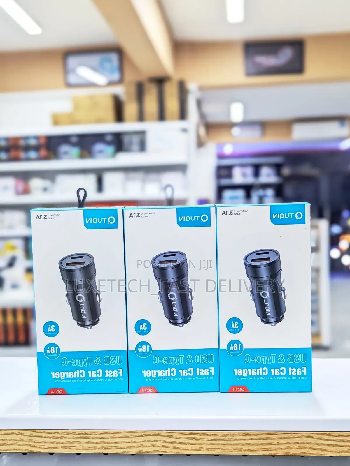 Tuqin Fast Car Charger 48w With Usb-a and Type-C Ports