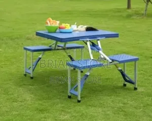 Foldable Camping Picnic Table With Benches