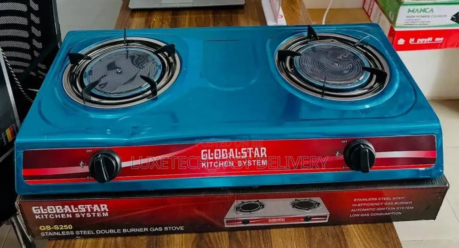 Globalstar Double Burner Gas Stove Stainless Steel