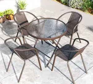 Set of Folding Table and 4 Chairs Can Be Used in Many Places