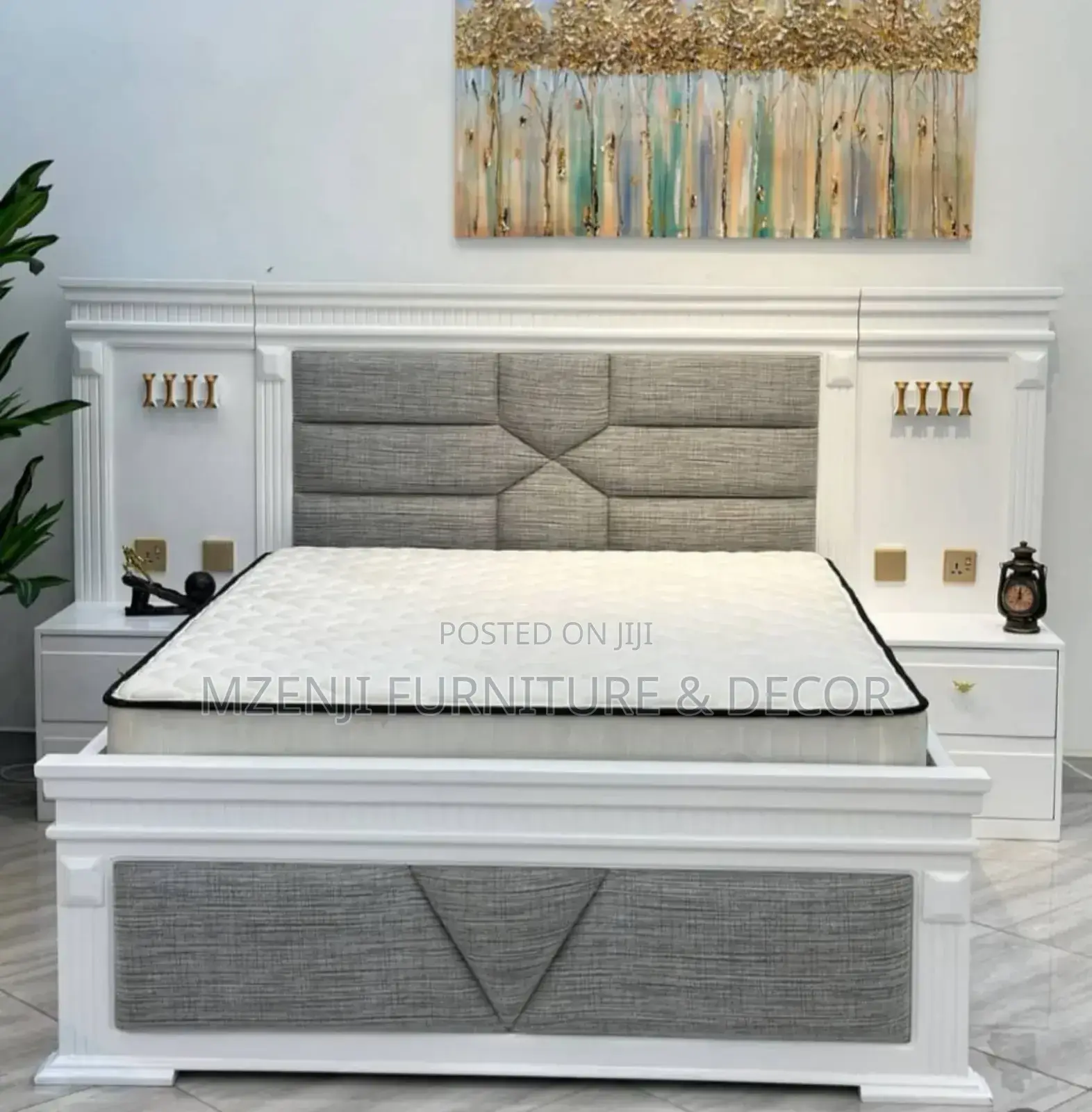 Kitanda Cha Mbao Mixer Sofa 2 Bedside of Light