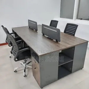 Office Cabinet With 4 Chairs Set