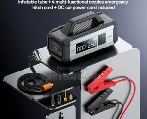 5 in 1(Jump Starter,Tyre Inflator,Power Bank,Emergency Lght)