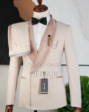 Double Breasted Tan Suit