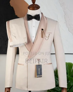 Double Breasted Tan Suit
