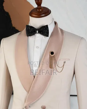 Double Breasted Tan Suit