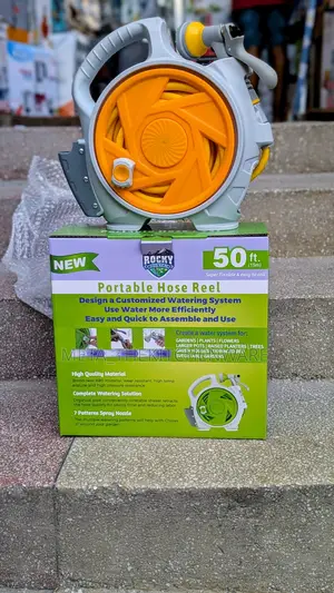 Portable Wall Mount Retractable Garden Hose Reel 50 Ft (15m)