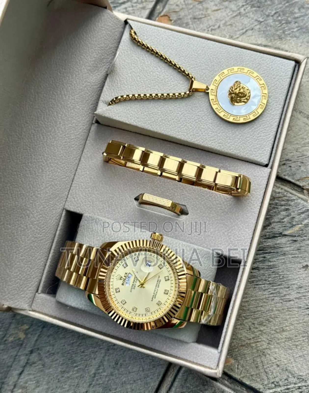 Men Full Set / Watch + Blacelets + Ring + Chain